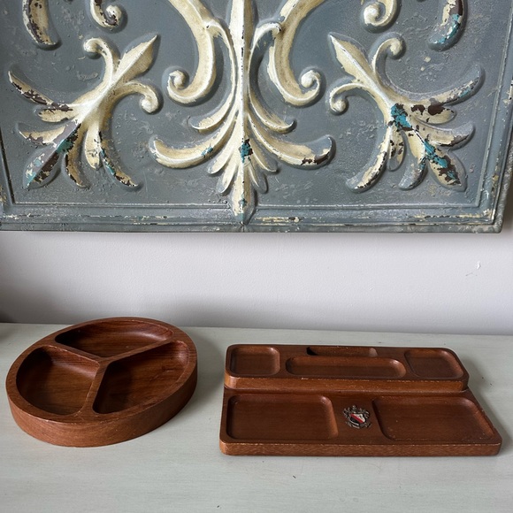 Accents Vintage Mahogany And Teal Wood Pieces Poshmark